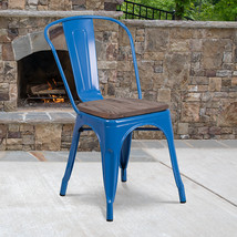Blue Metal Stack Chair CH-31230-BL-WD-GG - £69.50 GBP