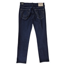 NWT True Religion Rocco Relaxed Skinny Dark Blue Jeans Sz W34 x L32 - $133.65