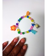 2 Handmade Colorful Beaded Bracelets with Charms – Wear &amp; Share Gift for... - $13.75 CAD