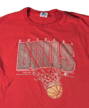 1988 Vintage NBA Chicago Bulls T-Shirt Red, Men Size XL, Starter Single Stitch - £57.34 GBP