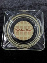 Holiday Inn Hotel Clear Glass Square Ashtray 4x4 Brown Old Sign Silhouette VTG - £4.92 GBP