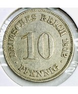 1912 D German Empire 10 Pfennig Coin - €2,55 EUR