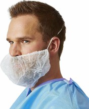 1000 White Polypropylene Beard Covers 18&quot; Pleated Disposable Beard Guards - £94.64 GBP