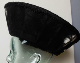 Fabulous Hat Black with Purple and White Hand Made Signed Sundita Women&#39;s Large - £35.61 GBP
