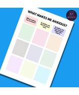 Free printable What Makes me anxious worksheet / Free Anxiety worksheet - £0.00 GBP