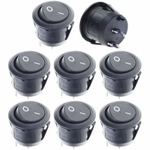 8 Pcs Spst Snap-In On-Off 2 Pin Round Snap Rocker Boat Switch Black Ac 2... - £12.59 GBP