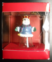 Gorham Christmas Ornament Snowman Bell Ornament Crystal Gold Tassel Original Box - $9.99