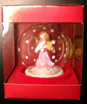 Gorham Christmas Ornament Angel Ornament Crystal Original Box Gold Tassel - $9.99