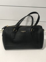 COACH 49392 Crossgrain Leather MINI SAFFIANO Black Satchel Bag/Tote purse - £76.62 GBP