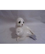 2 vintage white nesting SEALS animal Figurines by Oxford in Mexico ~momm... - £7.98 GBP
