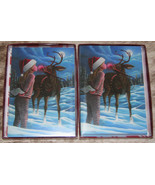 LEANIN TREE Hearts Be Young~Rudolph &amp; Girl~#75201~20 Christmas cards/env... - £16.66 GBP