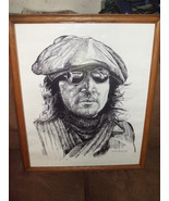 Framed John Lennon Black &amp; White Gabe Perillo Print - Size 16 X 20 - £64.69 GBP