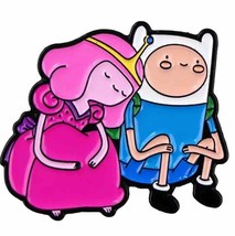 Finn &amp; Princess Bubblegum Metal Enamel Pin Badge - New Adventure Time Pin - £4.71 GBP