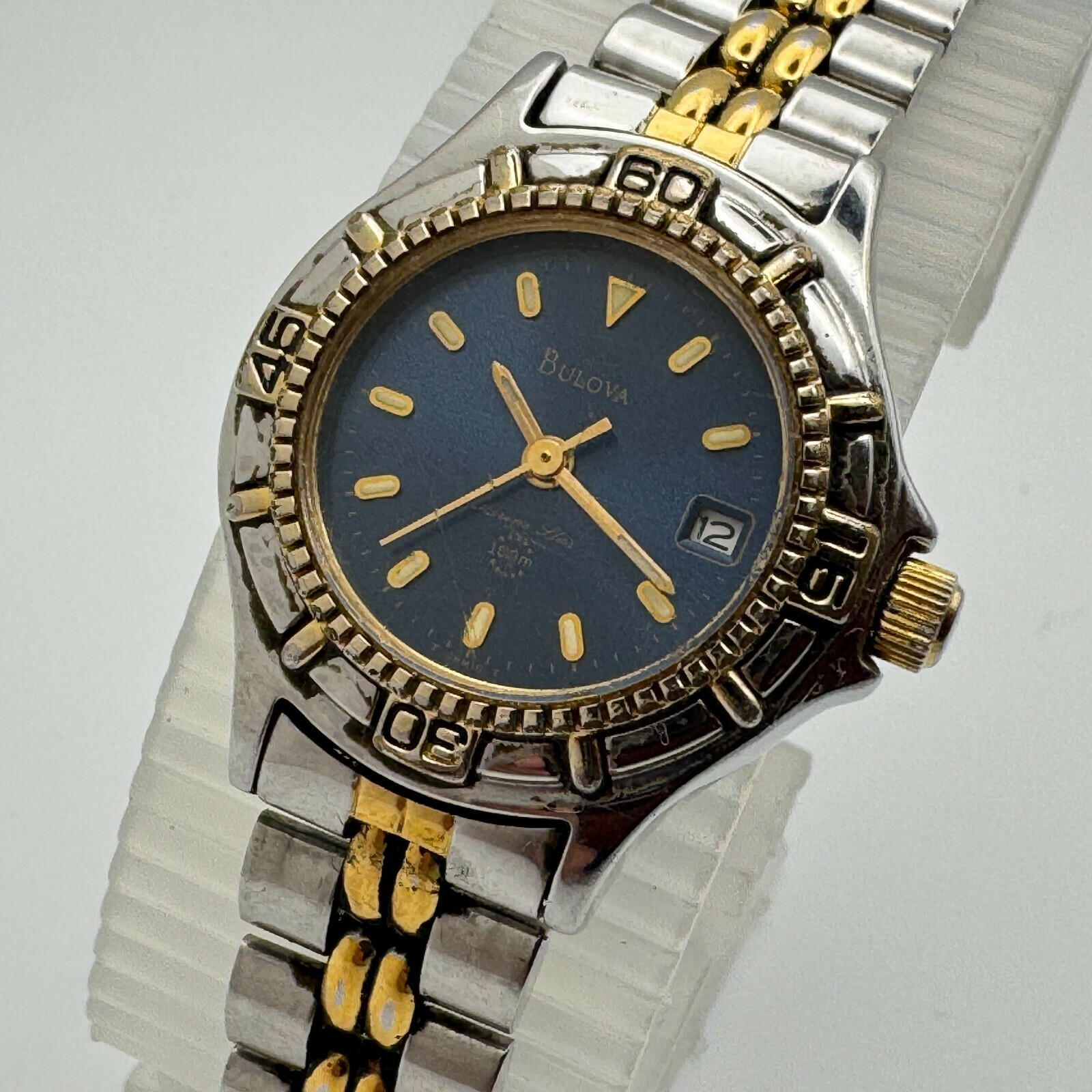 VTG Bulova Quartz Watch 98M18 Marine Star Women Dual Tone Date New Batte... - $47.49