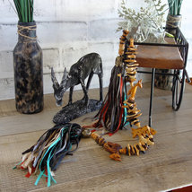 Safari Bead Tassel African Decor Bead Garland Animal Beads Tassle Tribal Decor - £78.95 GBP