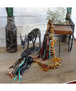 Safari Bead Tassel African Decor Bead Garland Animal Beads Tassle Tribal... - £77.85 GBP