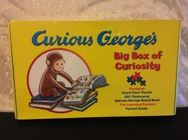 Curious George&#39;s Big Box Of Curiosity Brand New Poster Puzzle Book Flashcards - £31.02 GBP