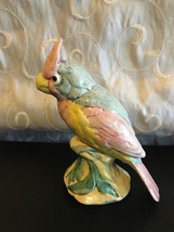 Vintage 1950&#39;S Stangl Pottery Bird Parrot Cockatoo Red Blue Yellow - £30.74 GBP