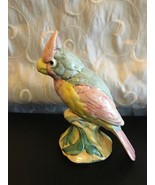 VINTAGE 1950&#39;S STANGL POTTERY BIRD PARROT COCKATOO RED BLUE YELLOW - $38.55