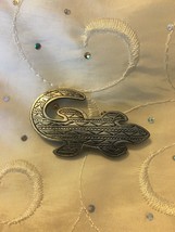 Vintage 1988 Jj Gecko Lizard Southwestern Style Pewter Brooch Pin - £8.56 GBP