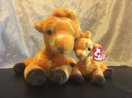 Ty B EAN Ie Babies Buddies Twigs The Giraffes Lot Of 2 Large &amp; Small - £15.45 GBP