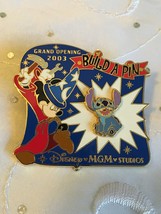 Disney Mgm Build A Pin Grand Opening 2003 Sorcerer Mickey &amp; Stitch Le 1200 - £76.03 GBP