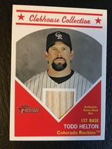 2008 Topps Heritage Clubhouse Collection Todd Helton Game Used Bat Rockies Mint - £2.38 GBP