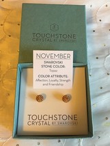 Touchstone Crystal Swarovski November Birthstone Topaz Stud Earrings 4075EF - £31.04 GBP