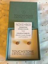 Touchstone Crystal Swarovski November Birthstone Topaz Stud Earrings 4075EF - $38.95