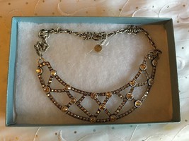 Touchstone Swarovski Crystal Victoria Necklace Silver  # 3968NF  - $89.95