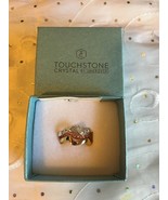 Touchstone Swarovski Crystal Colorwave Ring Gold plated .925 Silver Size 6 - €45,16 EUR