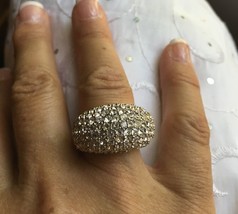 Touchstone Swarovski Crystal White Diamonds Ring  .925 Silver NEW Size 6  - £55.02 GBP