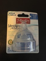 Playtex Ventaire Advanced Wide Large Slow Flow Lent 0-3M+ 2 Silicone Nipples  - £7.95 GBP