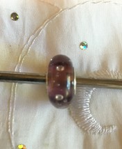 Genuine Pandora Silver Purple Effervescence Murano Glass Charm Bead 791616CZ - $25.11