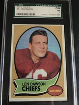 1970 Topps #1 Len Dawson Football Card Kansas City Chiefs Sgc 84 Nm 7 - £6.10 GBP