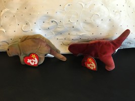 TY TEENY BEANIE BABIES REX TYRANNOSAURUS &amp; STEG STEGOSAURUS LOT OF 2 NWT... - $7.80