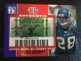 2007 Topps TX Exclusive Super Bowl Ticket Stub Autograph Michael Boulware Auto - $11.60