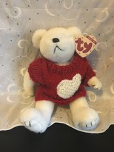 Ty B EAN Ie Baby Nicholas The Bear W/ Heart Sweater 8&quot; Nwt Mint Retired 1993 - £9.06 GBP