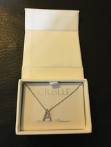 CRISLU Sterling Silver Platinum CZ Initials "A" Necklace "NEW" 16" 75.00 RETAIL! - £34.63 GBP