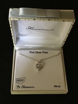 Heart Silver Plated Genuine Swarovski Crystal Pendant Necklace *NEW* Retail $60 - £25.02 GBP