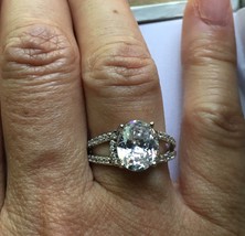 Sterling silver Cubic Zirconia Oval Cut Cocktail Statement Ring - $707.33 MXN