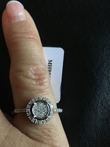 .925 Sterling Silver Diamond Circles women's ring Size 5 NIB RETIRED JTV - £43.76 GBP