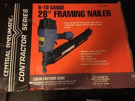 Central Pneumatic Contractor Series 28° Framing Nailer Air Power Tool 8-10 Gauge - $82.00