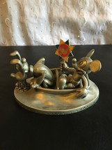 2000 DISNEYANA CONVENTION AU REVOIR PEWTER MICKEY &amp; PLUTO FIGURINE &amp; PIN... - $72.51