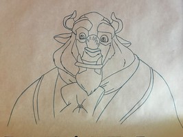 Original Disney Beauty And The Beast Animation Production Drawing 1991 - £957.54 GBP