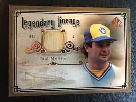 2005 SP LEGENDARY CUTS LINEAGE PAUL MOLITOR GAME USED BAT MILWAUKEE BREWERS - $14.47 CAD