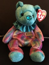 TY BEANIE BABY DECEMBER BIRTHDAY BEAR CLOWN COLLAR MINT &amp; MINT TAGS RETI... - £6.97 GBP