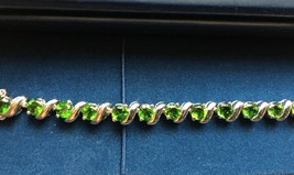 Green Chrome Diopside 6.75ctw Sterling Silver Tennis Bracelet "NEW" JTH060 JTV - £78.14 GBP