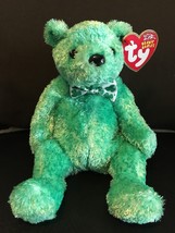 TY BEANIE BABIES LUCK-E TEDDY 8.5&quot;  NEW WITH TAG RETIRED ST. PATRICK&#39;S DAY - $7.80