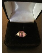 Amethyst .925 Sterling Silver White Crystal Triangle Accents Ring - $1,168.51 MXN
